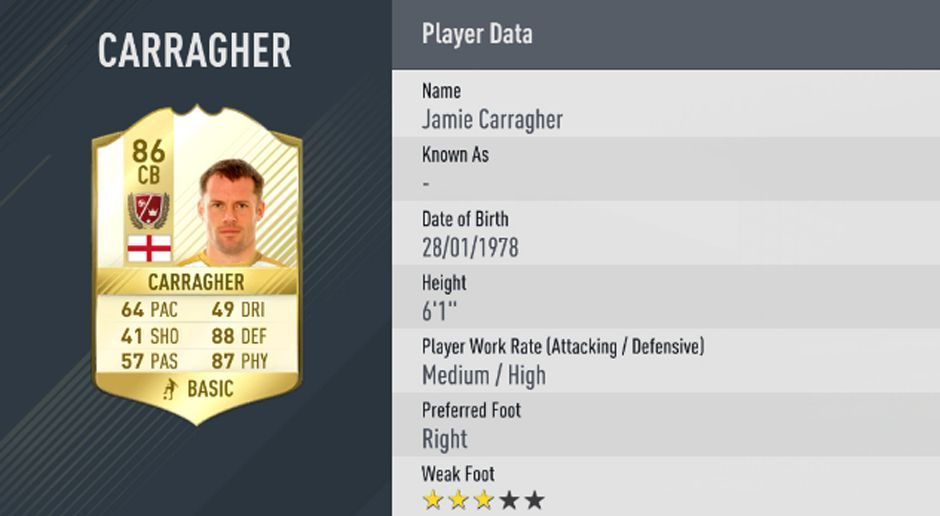 
                <strong>Jamie Carragher</strong><br>
                9. Jamie Carragher - Gesamt-Stärke: 86
              