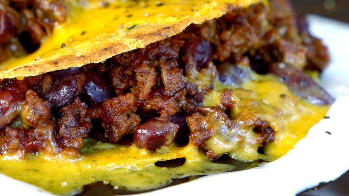 Käse Tacos mit Hackfleisch und Kidneybohnen
