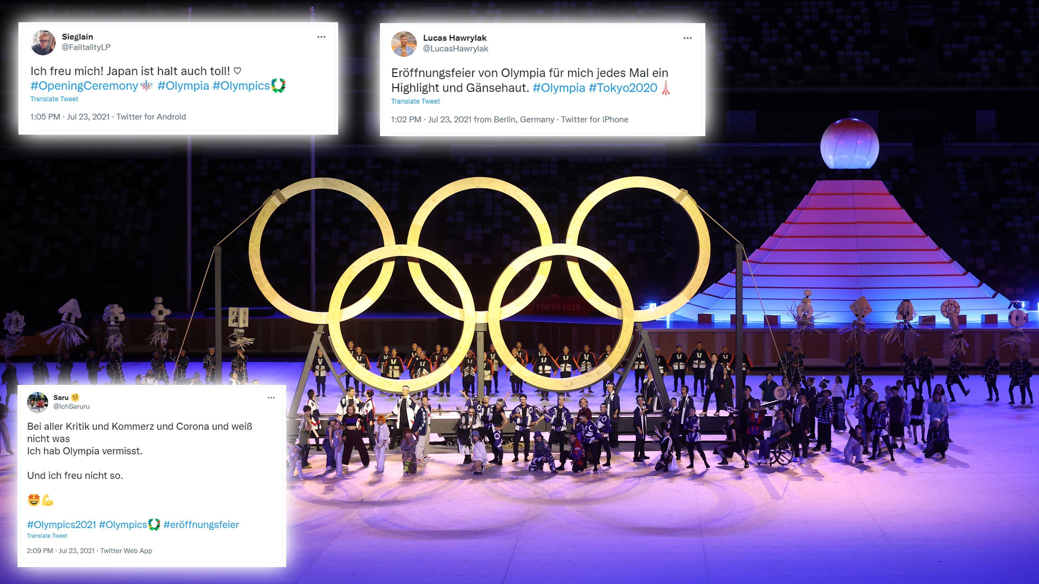 
                <strong>Die Netzreaktionen zur Eröffnungsfeier der Olympischen Spiele in Tokio</strong><br>
                Um 13 Uhr deutscher Zeit ist die Eröffnungsfeier in Tokio gestartet. Mit dabei war selbstverständlich auch wieder die gesamte Community in den sozialen Netzwerken. ran hat die besten Reaktionen für euch zusammen getragen. 
              