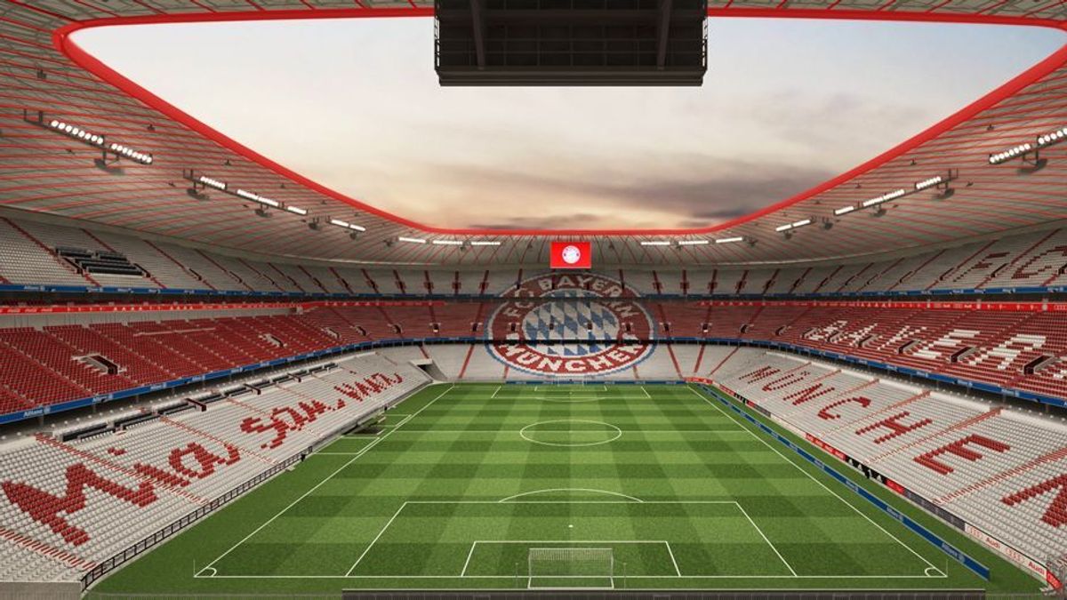 Rot und weiß! Das neue Bayern Stadion