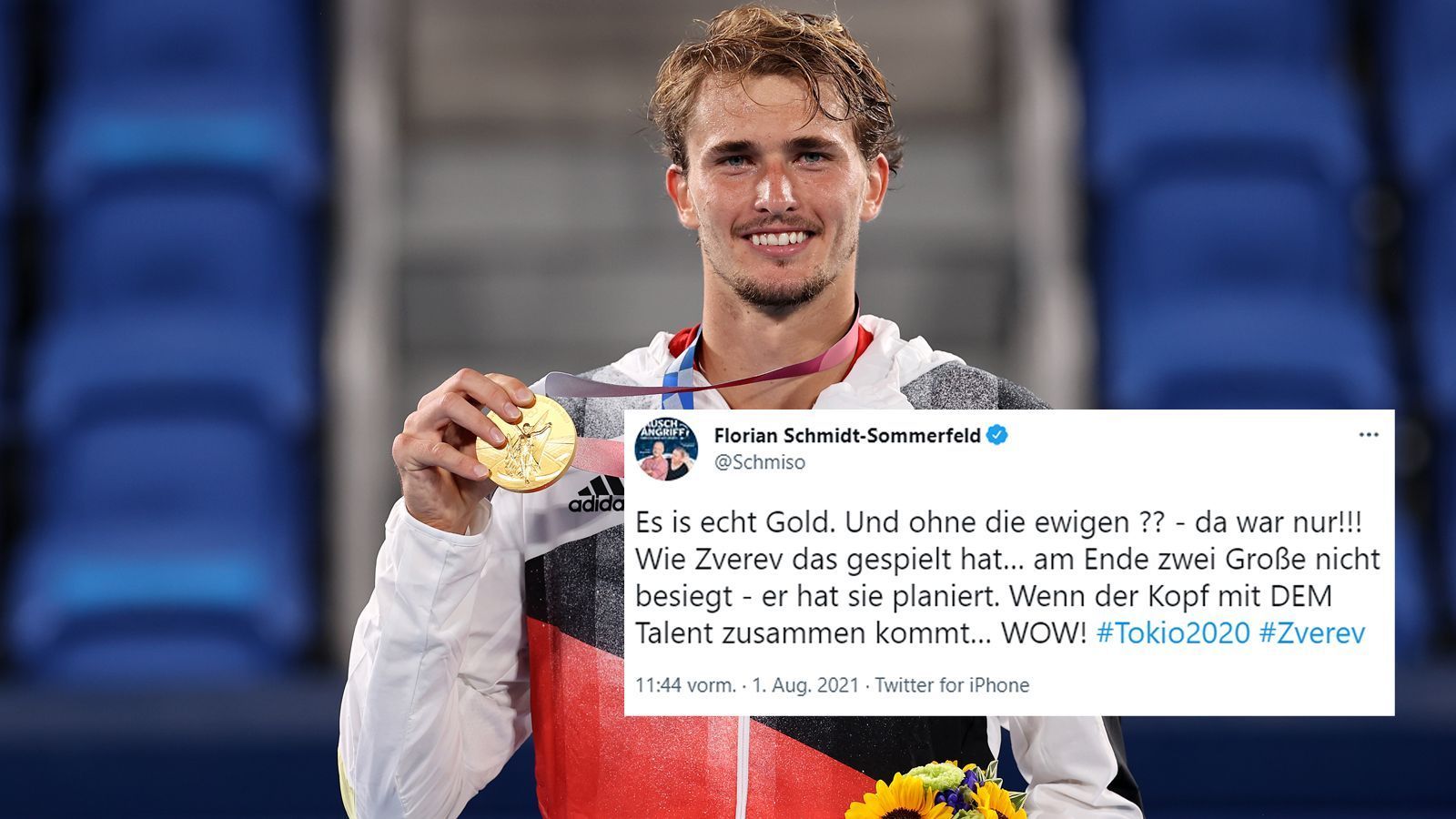 
                <strong>Florian Schmidt-Sommerfeld</strong><br>
                Der frühere ranNFL-Kommentator Florian Schmidt-Sommerfeld gerät aufgrund von Zverevs überragenden Auftritten im Halbfinale gegen Novak Djokovic und Endspiel gegen Karen Khachanov regelrecht ins Schwärmen. 
              