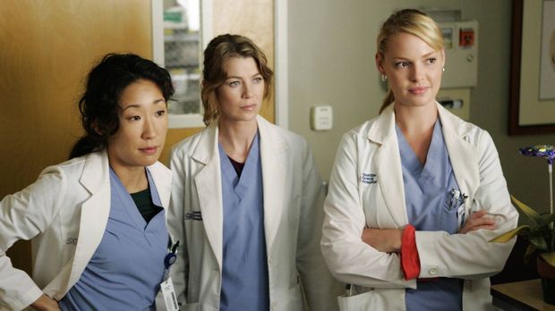 Sandra Oh, Ellen Pompeo und Katherine Heigl am "Grey's Anatomy"-Filmset