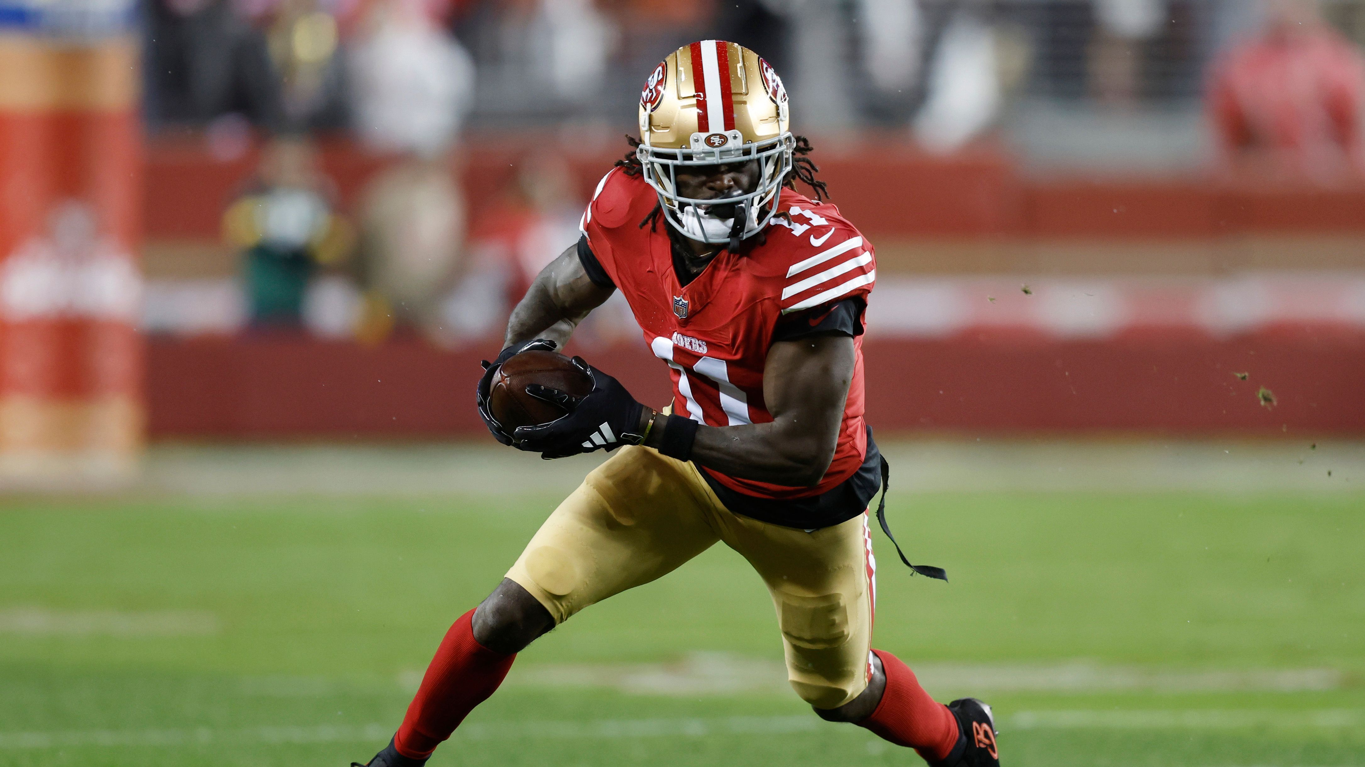 <strong>Post-Route: Brandon Aiyuk (San Francisco 49ers)</strong><br>Aiyuk konnte weitere 213 Yards bei Post-Routen sammeln, obwohl lediglich acht Catches in seinem Arbeitsnachweise standen. Zwei Touchdowns sprangen ebenfalls bei rum.