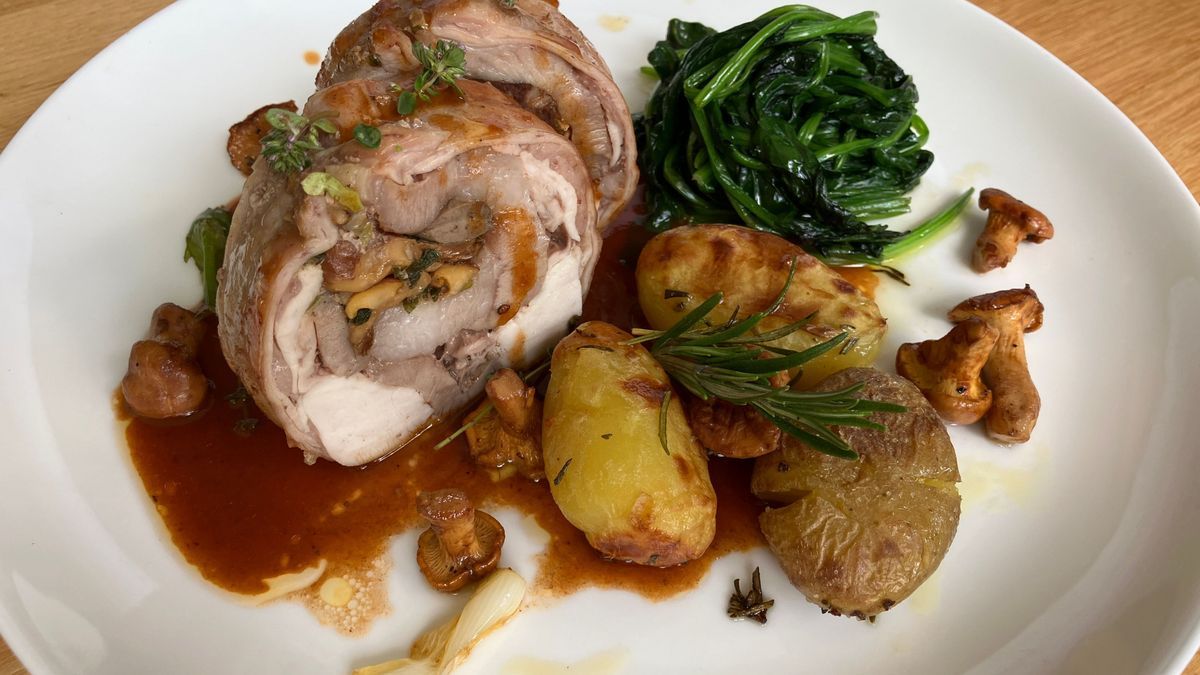 Kaninchen-Porchetta