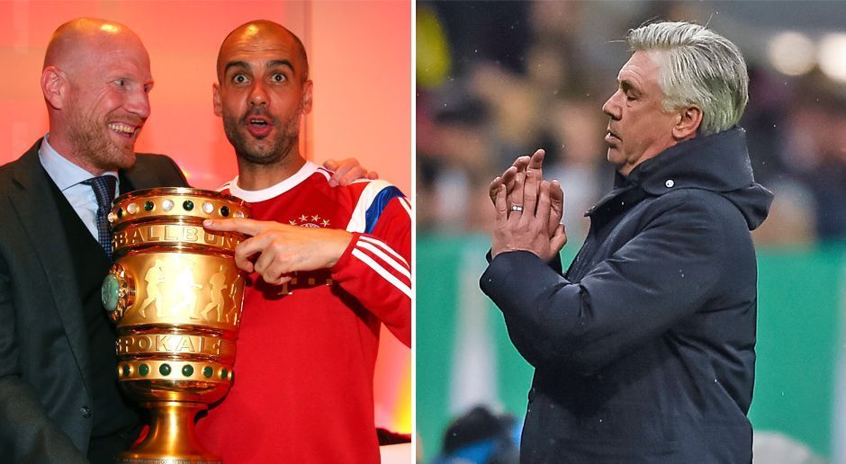 
                <strong>Pep holte den Pokal</strong><br>
                Eine Statistik, in der Pep offensichtlich besser abschneidet als Carlo: Guardiola holte in seiner ersten Saison in München den DFB-Pokal, Ancelotti nicht. 2013/14 kassierten die Bayern in sechs Pokalspielen nur zwei Gegentore, 2016/17 in fünf Partien doppelt so viele.
              