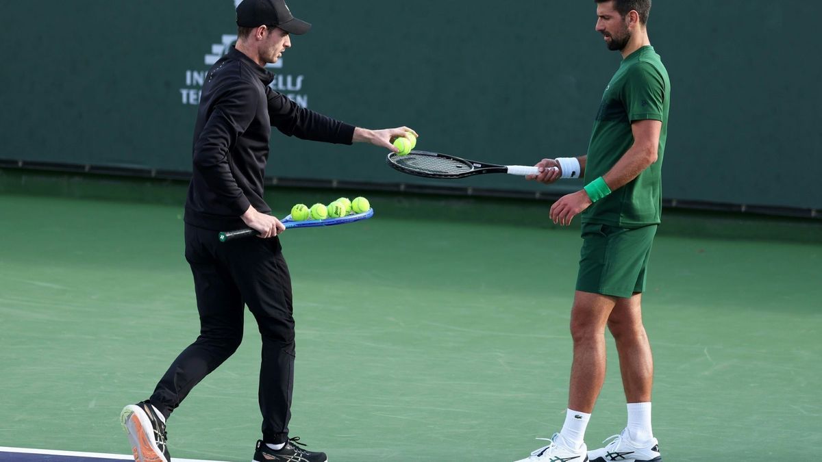 Novak Djokovic (r.) und Andy Murray