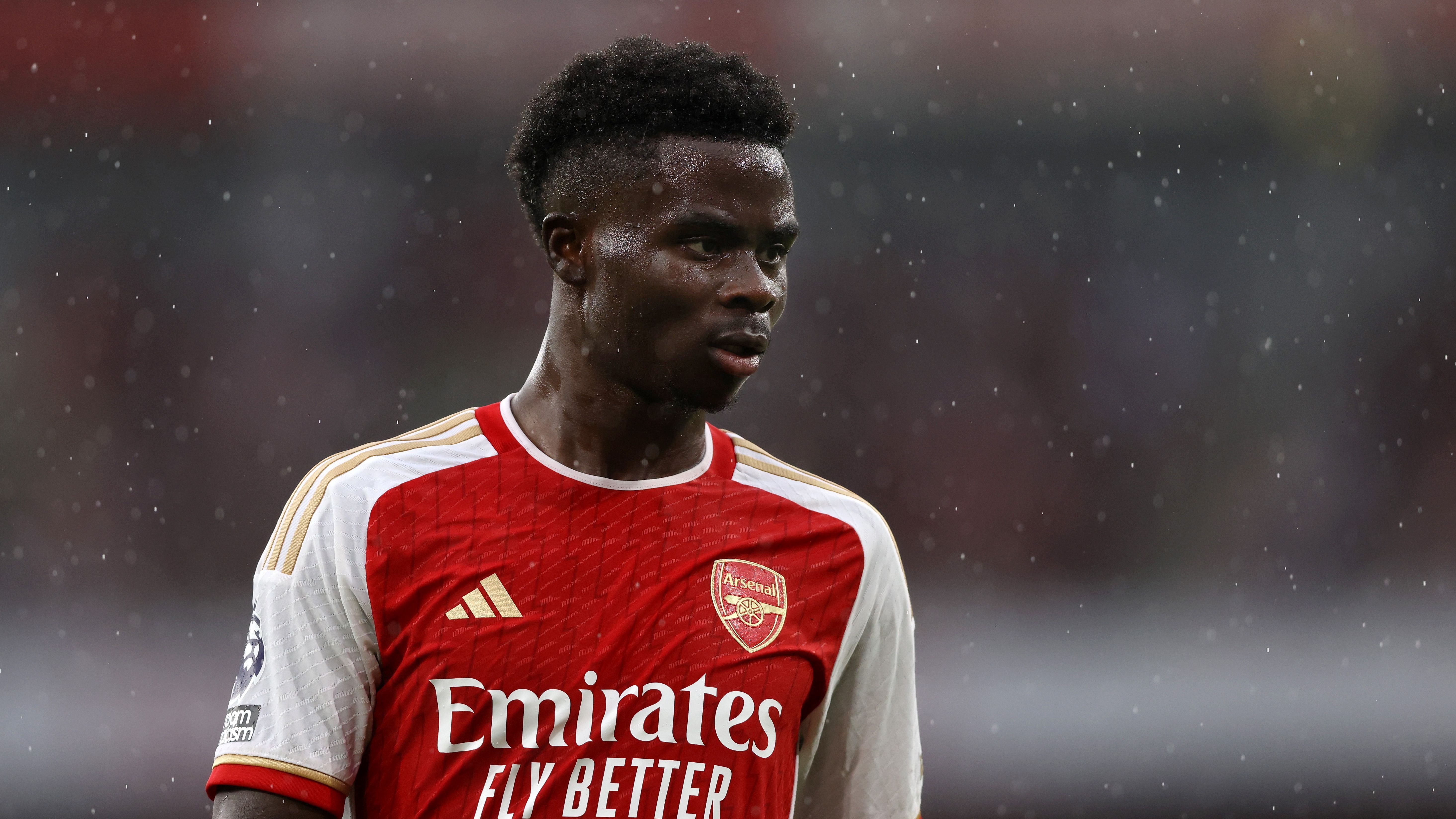 <strong>Bukayo Saka</strong> <br>Position: Rechtsaußen<br>Klub: FC Arsenal