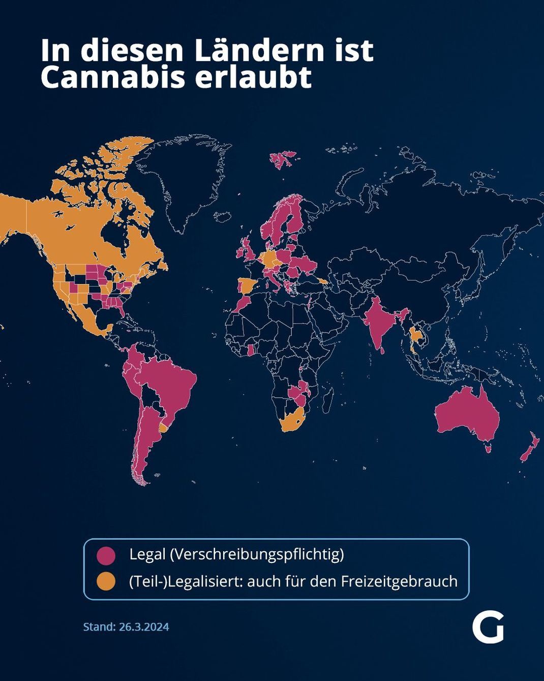 In diesen Ländern ist Cannabis erlaubt