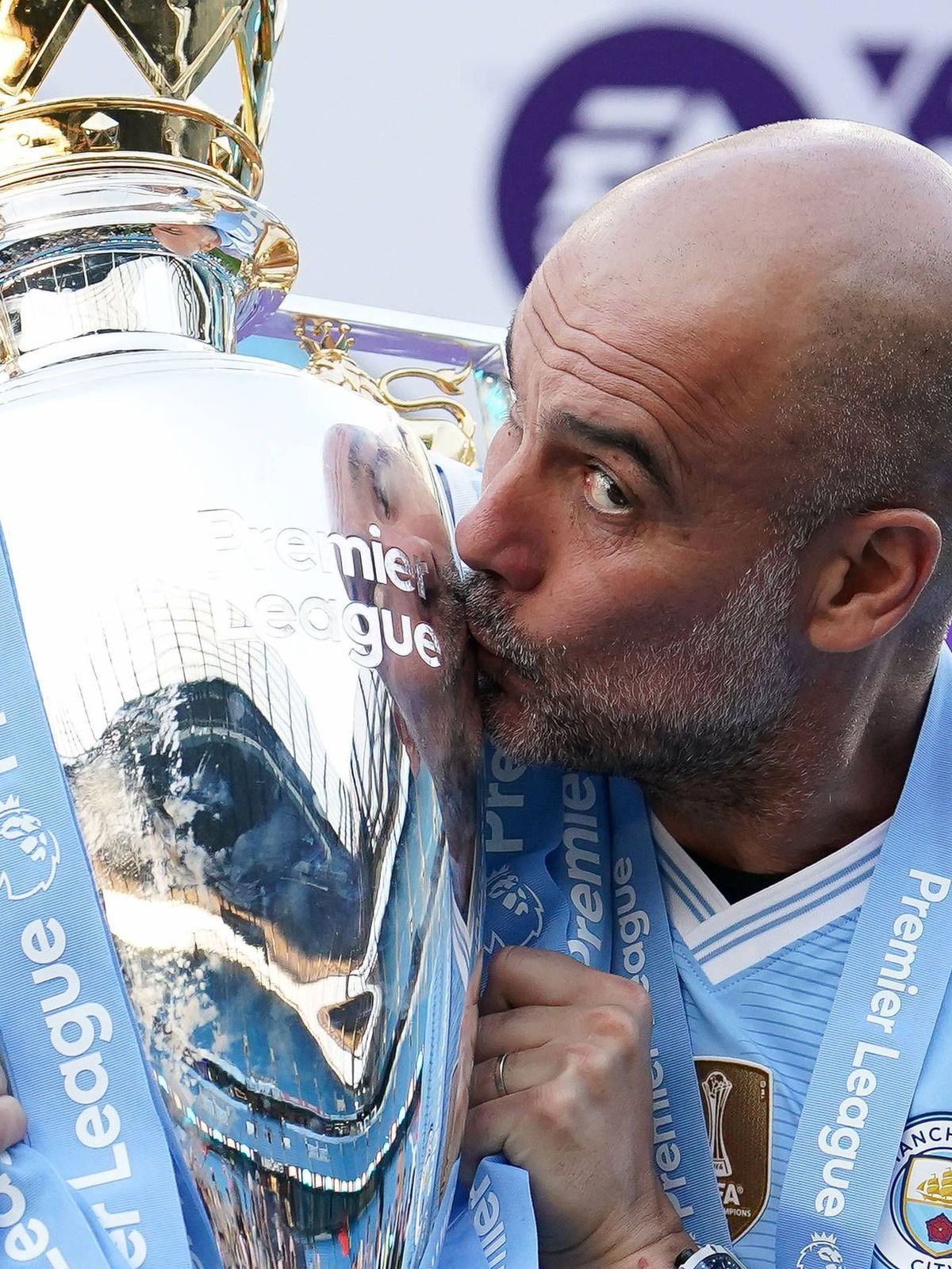 File photo dated 19 05 24 of Manchester City manager Pep Guardiola. Manchester City manager Pep Guardiola has signed a new two-year contract, the Premier League champions have announced. Issue date...