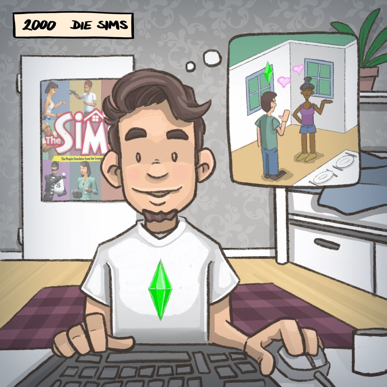 2000: Abtauchen in eine Phantasiewelt versprach "Die Sims". Jede/r konnte sich den Charakter erschaffen, der er oder sie gern sein wollte.