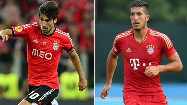 
                <strong>Mittelfeld: Andre Gomes (Benfica) - Emre Can (FC Bayern)</strong><br>
                Mittelfeld: Andre Gomes (Benfica) - Emre Can (FC Bayern). Gomes mausert sich von Benficas Rohdiamanten zum Stammspieler des FC Valencia. Die Spanier zahlen für den 22-Jährigen im vergangenen Sommer 15 Millionen Euro Ablöse. Can lernt das Fußball-Spielen bei Eintracht Frankfurt, ehe er lange Zeit in der Bayern-Jugend verbringt. Nach einem Jahr bei Bayer 04 Leverkusen zieht es den Defensiv-Allrounder zum FC Liverpool. Nach einigen Spielen unter dem ehemaligen Reds-Coach Brendan Rodgers, ist er spätestens seit der Liverpool-Ära von Jürgen Klopp gesetzt.
              