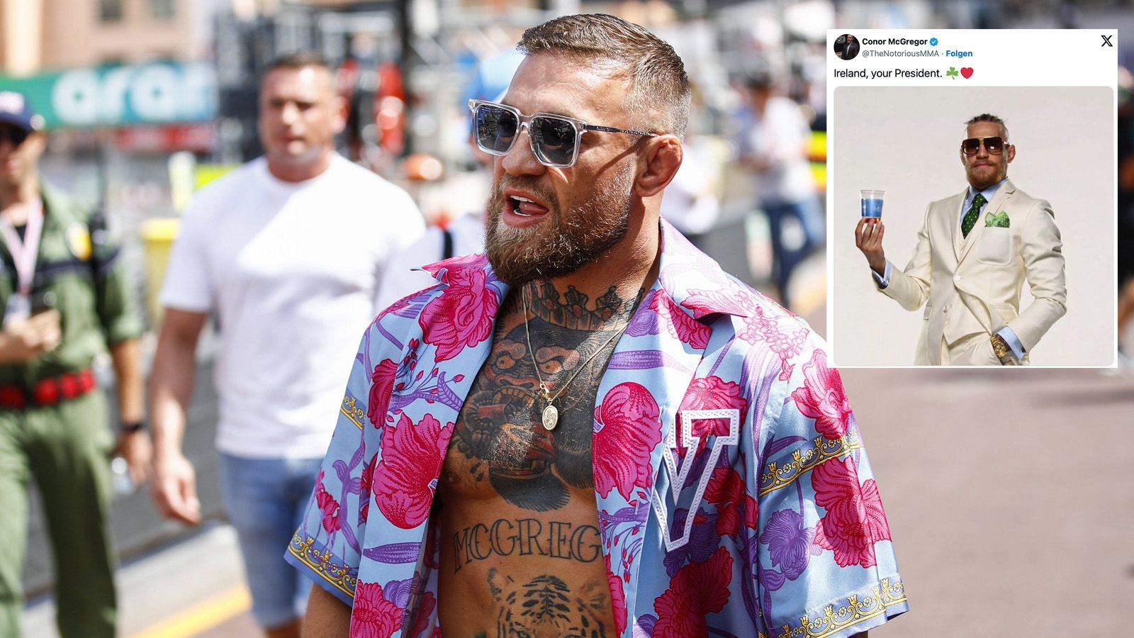 <strong>McGregor will Irlands Präsident werden</strong><br>Conor McGregor for President? Ja, der UFC-Superstar flirtet offen mit dem Amt in Irland. Die Wahlen sind im Oktober 2025. "Ich würde kandidieren, wenn ich es könnte. Um eine Stimme des Volkes zu sein, die es verdient, gehört zu werden", schrieb der 35-Jährige auf X: "Unser Volk fühlt sich ignoriert."