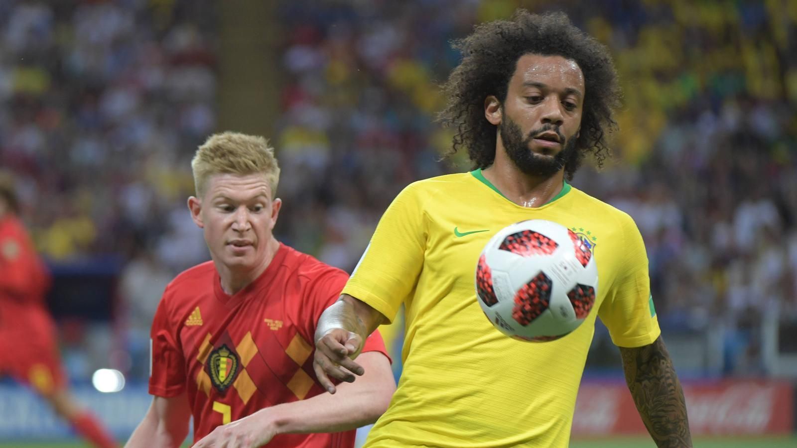 
                <strong>Marcelo (Brasilien)</strong><br>
                Wieder komplett fit und damit wieder von Beginn an. Fängt auf der linken Seite dann auch stark an, vor allem in der Offensive mit vielen guten Aktionen, druckvoll. Beim Schuss von de Bruyne zu zögerlich, schaut dem Belgier nur zu. Auch in der zweiten Halbzeit an vielen Offensivaktionen beteiligt. ran-Note: 3
              