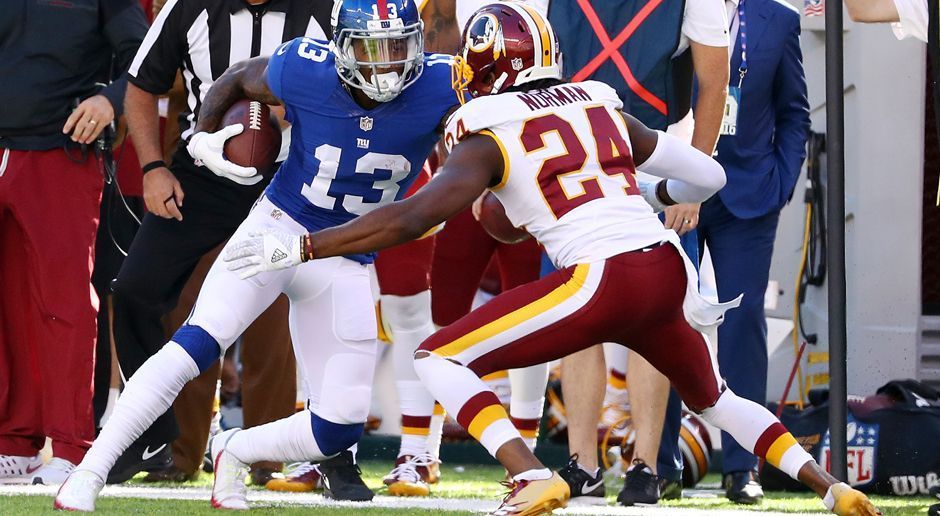 
                <strong>8. Spieltag: Washington Redskins at New York Giants</strong><br>
                Odell Beckham Jr. und Josh Norman, das ist eines der aufregendsten Duelle der NFL. Der Receiver der New York Giants und der Cornerback der Washington Redskins mögen sich überhaupt nicht und tragen ihre Fehde leidenschaftlich auf dem Footballfeld aus.
              
