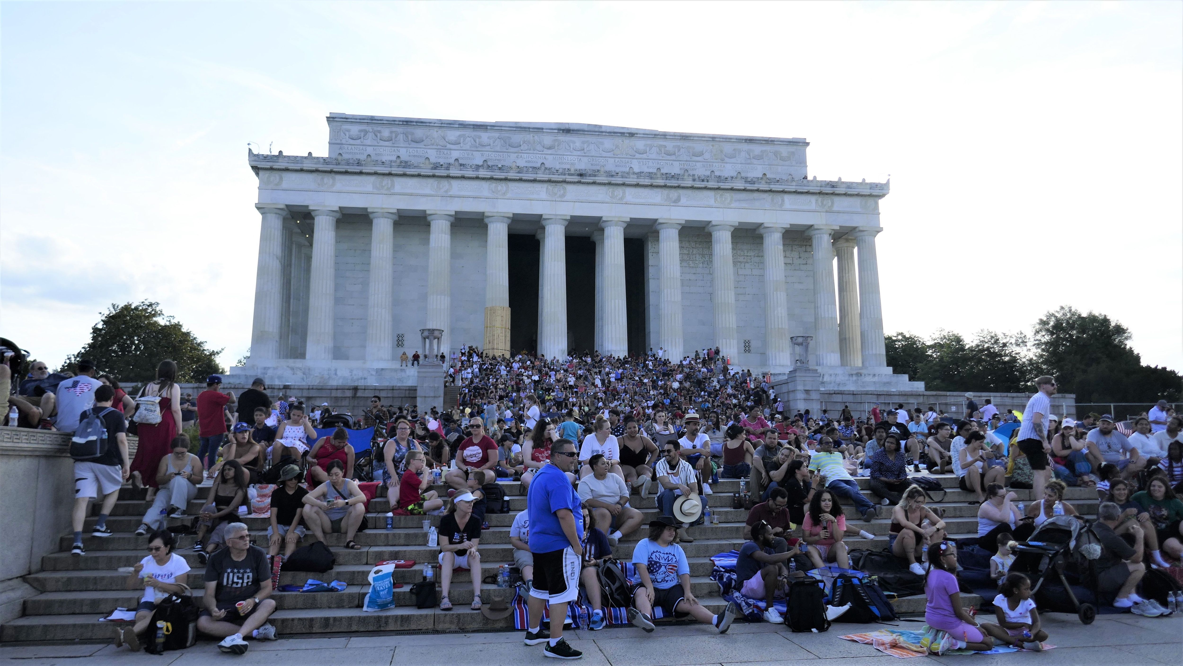 Vor dem Lincoln Memorial zu den Feierlichkeiten am Unabhängigkeitstag.