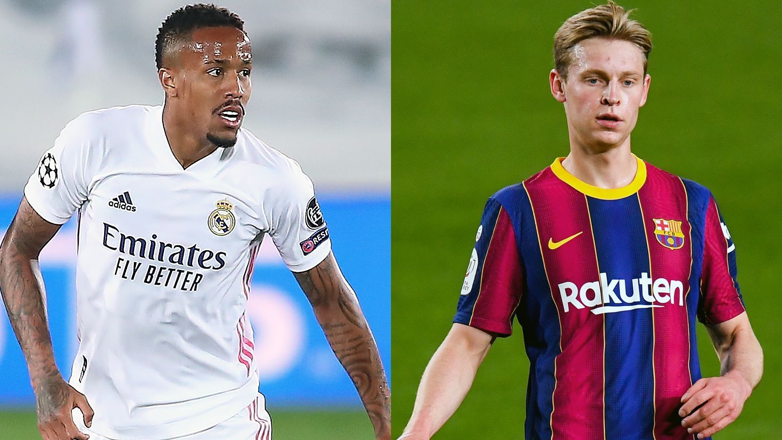 
                <strong>Eder Militao vs. Frenkie de Jong</strong><br>
                Das Wort Improvisation steht auch bei den Innenverteidigern vor dem Clasico im Mittelpunkt. Denn das müssen beide Trainer auf dieser Position verletzungsbedingt machen. Zum einen muss bei Real mit Eder Militao ein Spieler als Ersatz für die verletzten Sergio Ramos und Raphael Varane ran, der in der laufenden Saison bislang nur fünf La-Liga-Einsätze vorzuweisen hat. Nun muss der Brasilianer im Clasico liefern. Auf der Gegenseite spielt bei Barca in der Innenverteidigung schon seit längerer Zeit der gelernte Mittelfeldmann Frenkie de Jong - und das auch recht erfolgreich. Der Niederländer lenkt den Spielaufbau der Katalanen als Ersatz für Gerard Pique auch eine Reihe weiter hinten souverän, daher geht der Punkt auch an ihn. 1:2
              