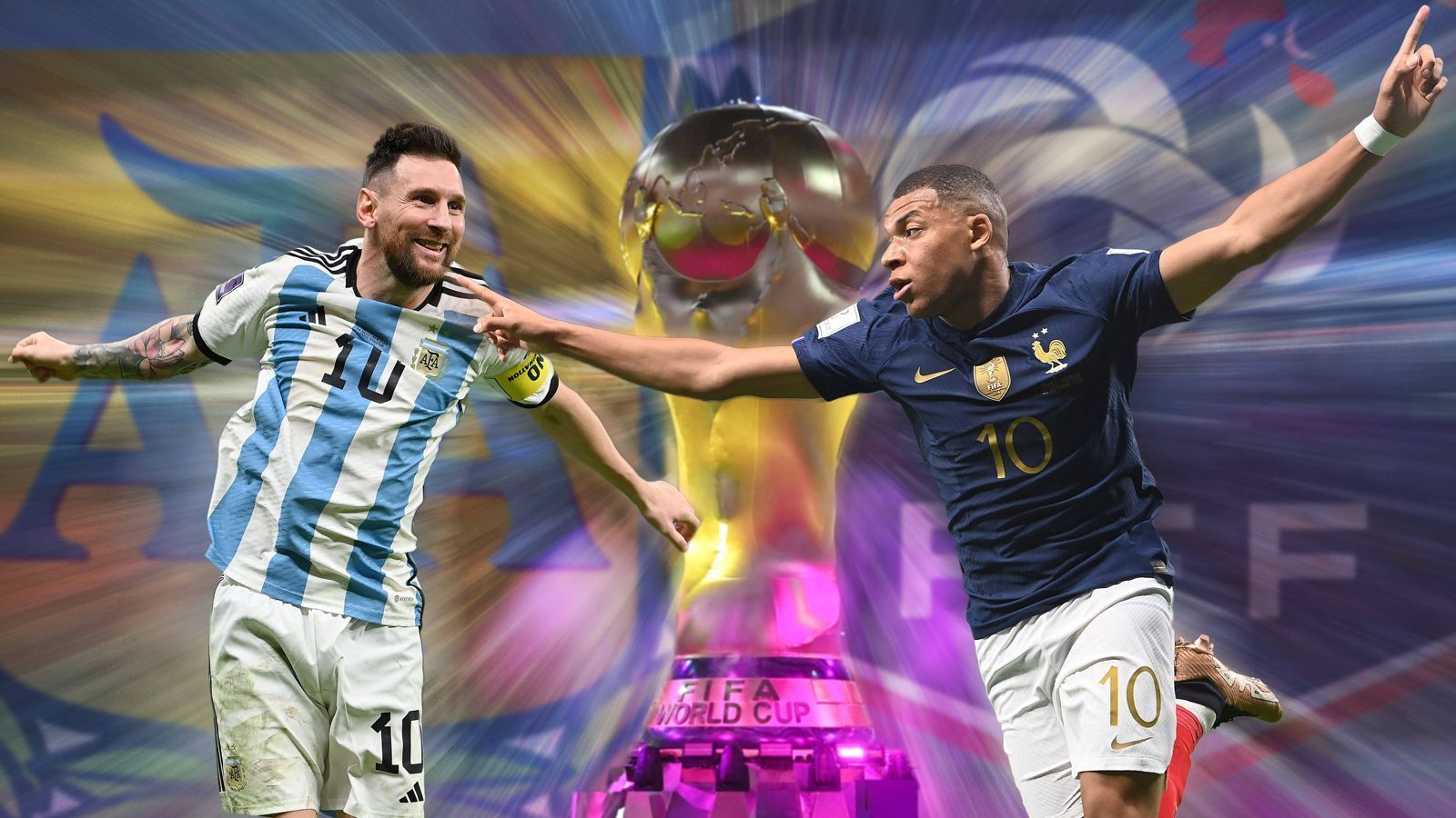 
                <strong>Messi Mbappe</strong><br>
                Das Finale bei der WM 2022 in Katar steht an! Argentinien trifft am Sonntag auf Titelverteidiger Frankreich (ab 16 Uhr im Liveticker). Im Fokus stehen natürlich die jeweiligen Superstars Lionel Messi und Kylian Mbappe. ran macht den Head-to-Head-Vergleich der beiden, gemessen an ihren bisherigen Zahlen bei der Endrunde in Katar. (Quelle: ran Datencenter/sofascore.com)
              