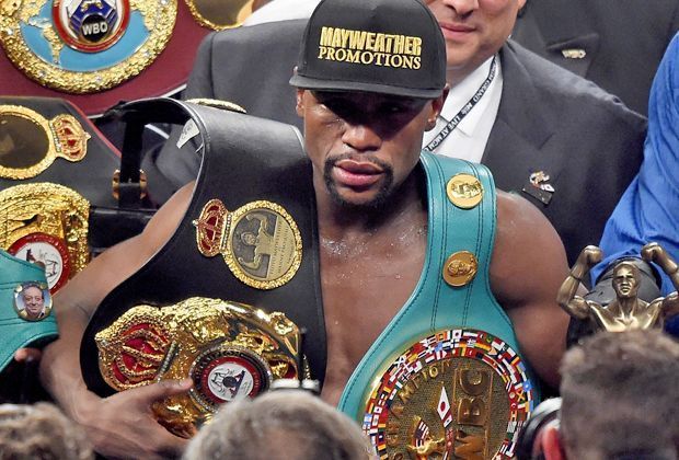 
                <strong>Mayweather vs. Pacquiao: Die Bilder zum Mega-Fight</strong><br>
                Gewonnen, aber nicht glücklich. Mayweather schlich mit seinen Gürteln aus der Halle.
              