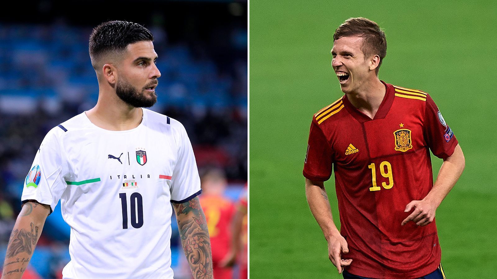 
                <strong>Linksaußen: Lorenzo Insigne vs. Dani Olmo</strong><br>
                Zwei unterschiedliche Spieler und doch eine gemeinsame Klasse. Insigne schaffte bei dieser EM endlich den Durchbruch. Der 30-Jährige enttäuschte sowohl 2014 als auch 2016, jetzt hat er sich in die italienischen Herzen gespielt. Sein Treffer zum 2:0 gegen Belgien war die Krönung seiner Leistungen. Bei Spanien zeigt Olmo immer wieder, wie sehr er ein Spiel positiv beeinflussen kann, doch die Beständigkeit fehlt noch. Ähnlich zeigte sich der Leipziger auch in der Bundesliga. Gegen Kroatien agierte er nach Einwechslung überragend, gegen die Schweiz fehlte etwas Überzeugung. Italien gewinnt dieses Positionsduell knapp. Stand: 9:6.
              