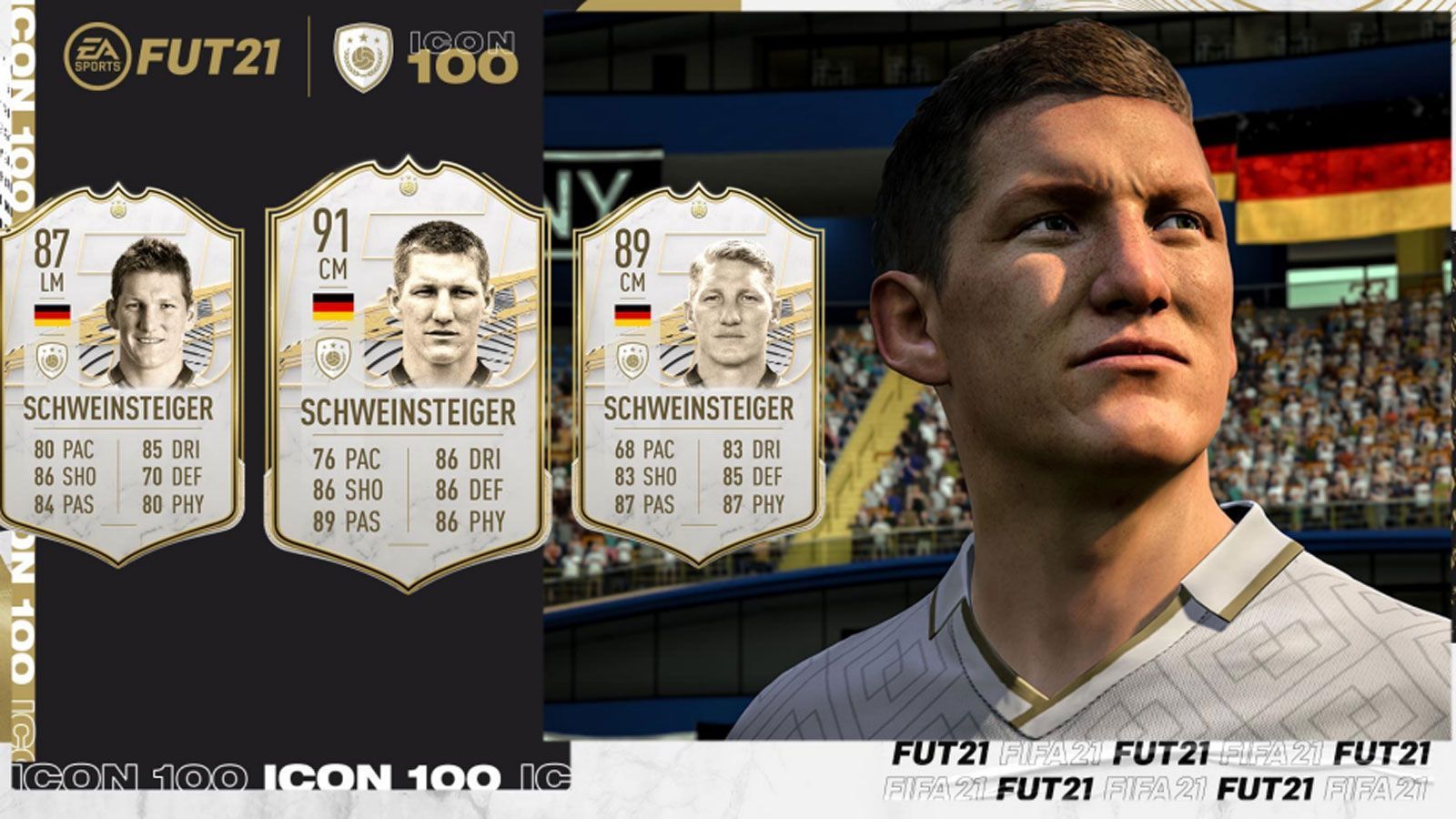 
                <strong>Die neuen Ikonen bei FIFA 21</strong><br>
                Auch dieses Jahr gibt es im FIFA 21 Ultimate Team-Modus bereits zurückgetretene Spieler, die eine sogenannte Ikonen-Karte erhalten. Diese Icons sind im Spiel extrem selten, dafür aber umso wertvoller, wenn der Spieler sie sich erspielt oder mit viel Glück sogar in einem Päckchen zieht. Mit dabei sind unter anderem zwei Weltmeister von 2014. ran.de zeigt die Ratings der elf neuen Icons in der Bildergalerie.
              