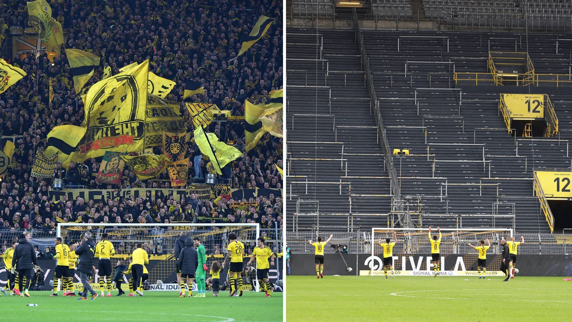 
                <strong>Die Fans: Volles Stadion vs. leere Tribünen</strong><br>
                Jede Mannschaft, die schon mal im ausverkauften Signal Iduna Park gespielt hat, weiß, welch Hexenkessel dort herrschen kann. Kein Wunder, dass die Münchner ihre letzten beiden Gastspiele in Dortmund verloren haben. Doch ohne ihre Fans im Rücken, fehlt dem BVB eindeutig der zwölfte Mann. Das Geisterspiel ohne Anhänger, welche die Dortmunder nach vorne peitschen, dürfte den Bayern gelegen kommen. Klarer Pluspunkt für die Gäste. Endstand BVB 4,5:7,5 Bayern
              