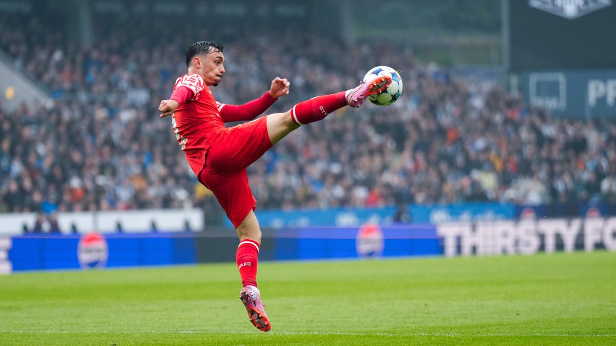 Conference League - play-off 2025 2026: Rosenborg - Mainz. Trondheim 20250821. Mainz 05 s Paul Nebel during the Conference League - play-off in football between Rosenborg and Mainz at Lerkendal Sta...