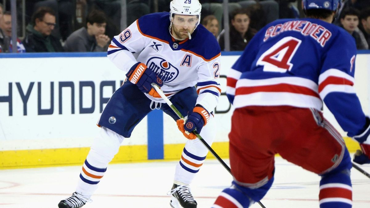 Leon Draisaitl im Spiel bei den New York Rangers