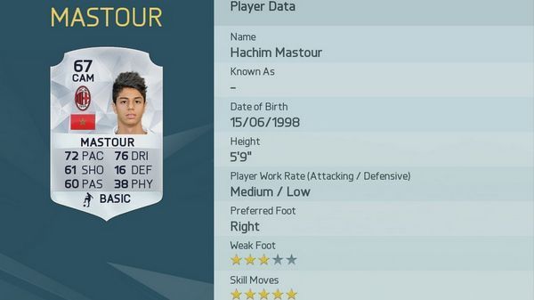 
                <strong>Hachim Mastour</strong><br>
                EA Sports veröffentlicht alle Spieler bei FIFA 16, die eine 5-Sterne-Bewertung in der Kategorie "Spezialbewegungen" haben. Überraschenderweise fehlen Zlatan Ibrahimovic und Lionel Messi und sind damit in ihrer Trick-Auswahl limitiert. Dafür dabei: der 17-jährige Hachim Mastour. Außerdem in der Liste ...
              