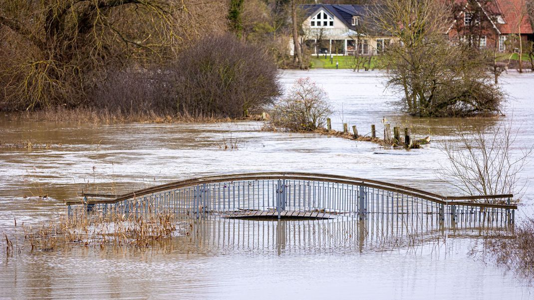 Viele Gegenden in Niedersachsen, wie hier in Neustadt am Rübenberge, standen Ende des Jahres 2023 unter Wasser.