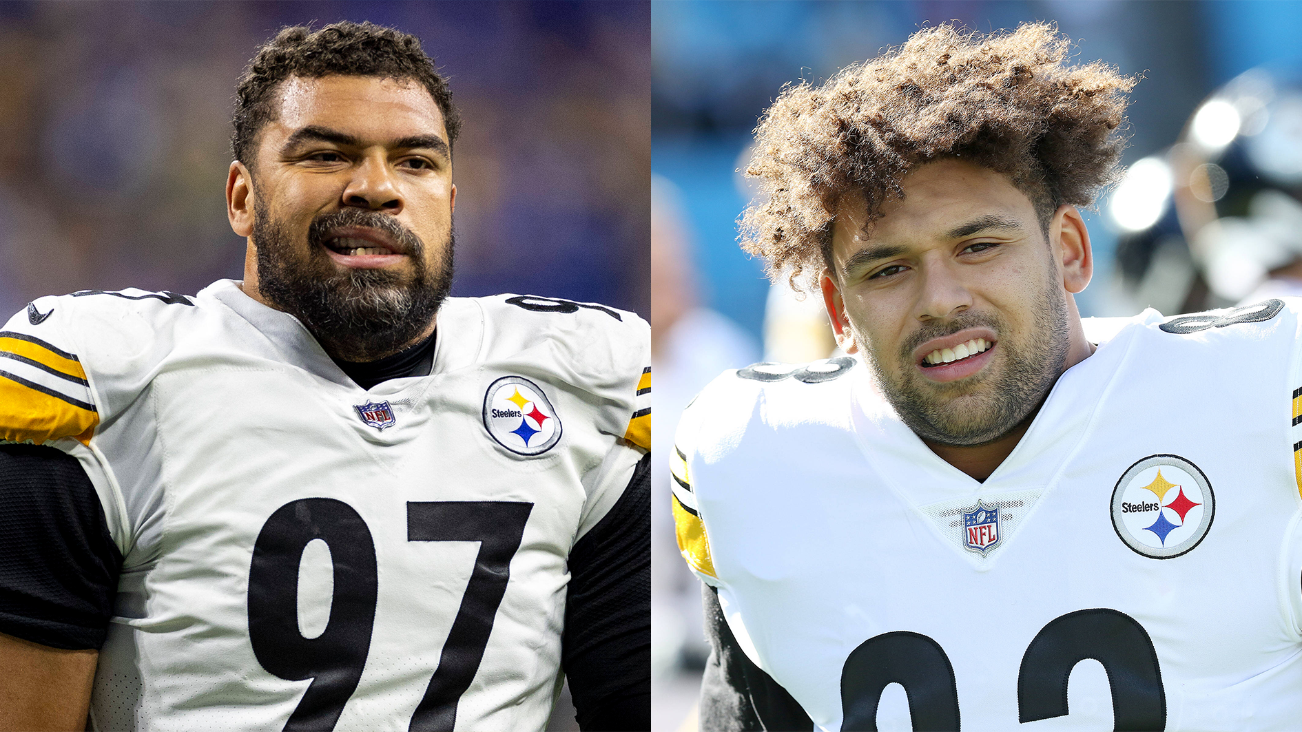 <strong>Cameron und Connor Heyward</strong><br>Auch die Heyward-Brüder sind Teamkameraden: Cameron (l., Defensive Tackle) wurde 2011 in der ersten Runde von den Steelers gedraftet, der zehn Jahre jüngere Connor (Tight End) gelang 2022 als Sechstrunden-Pick nach Pittsburgh.