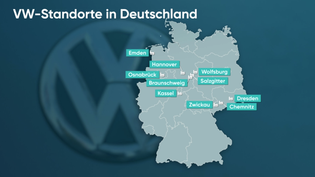Die VW-Standorte in Deutschland.