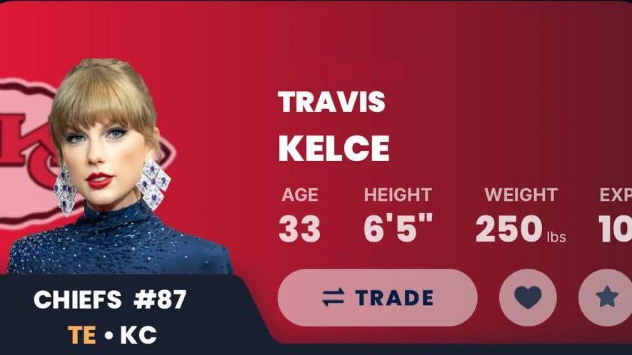 <strong>Kelce-Bild in Fantasy-App durch Taylor Swift ersetzt</strong><br>Bedeutet: Wer Kelce in seinem Team hat oder aber einfach nur sein Profil aufruft, um sich über seine Punkte zu informieren oder einen Trade anzufragen, der wird von Swift begrüßt.