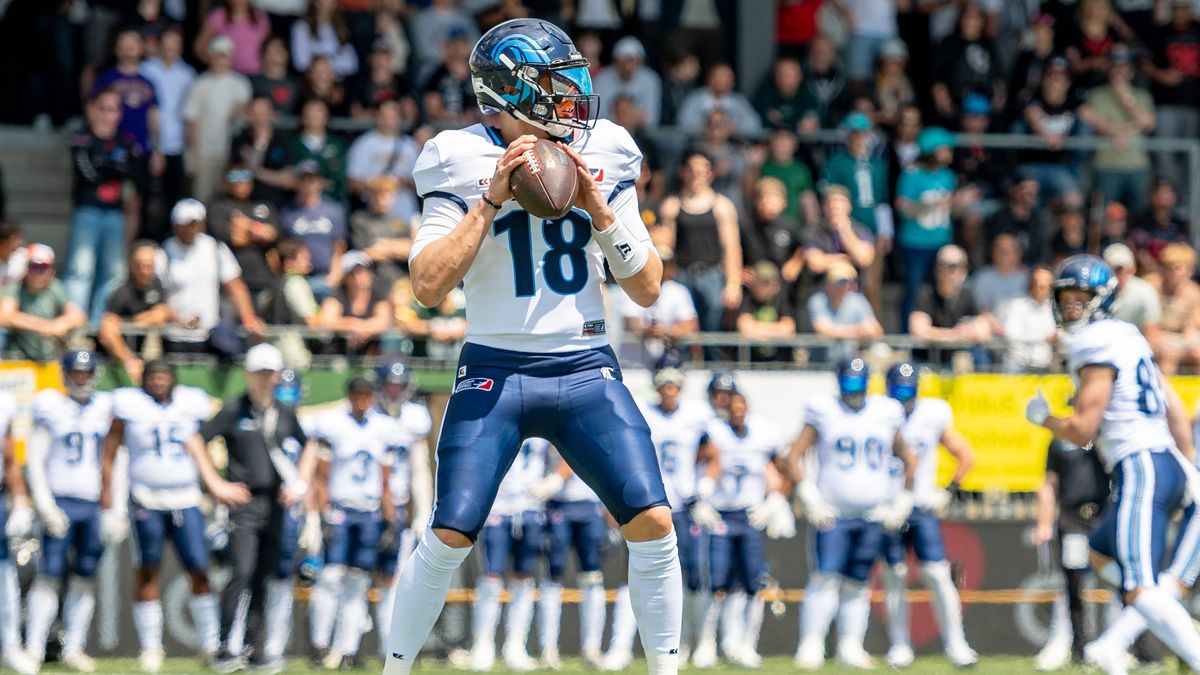 Jadrian Clark (Nordic Storm, 18), Helvetic Mercenaries vs Nordic Storm, American Football, European League of Football, week 1, Season 2025, 18.05.2025, WIL SG LIDL Sportpark Switzerland Copyright:...