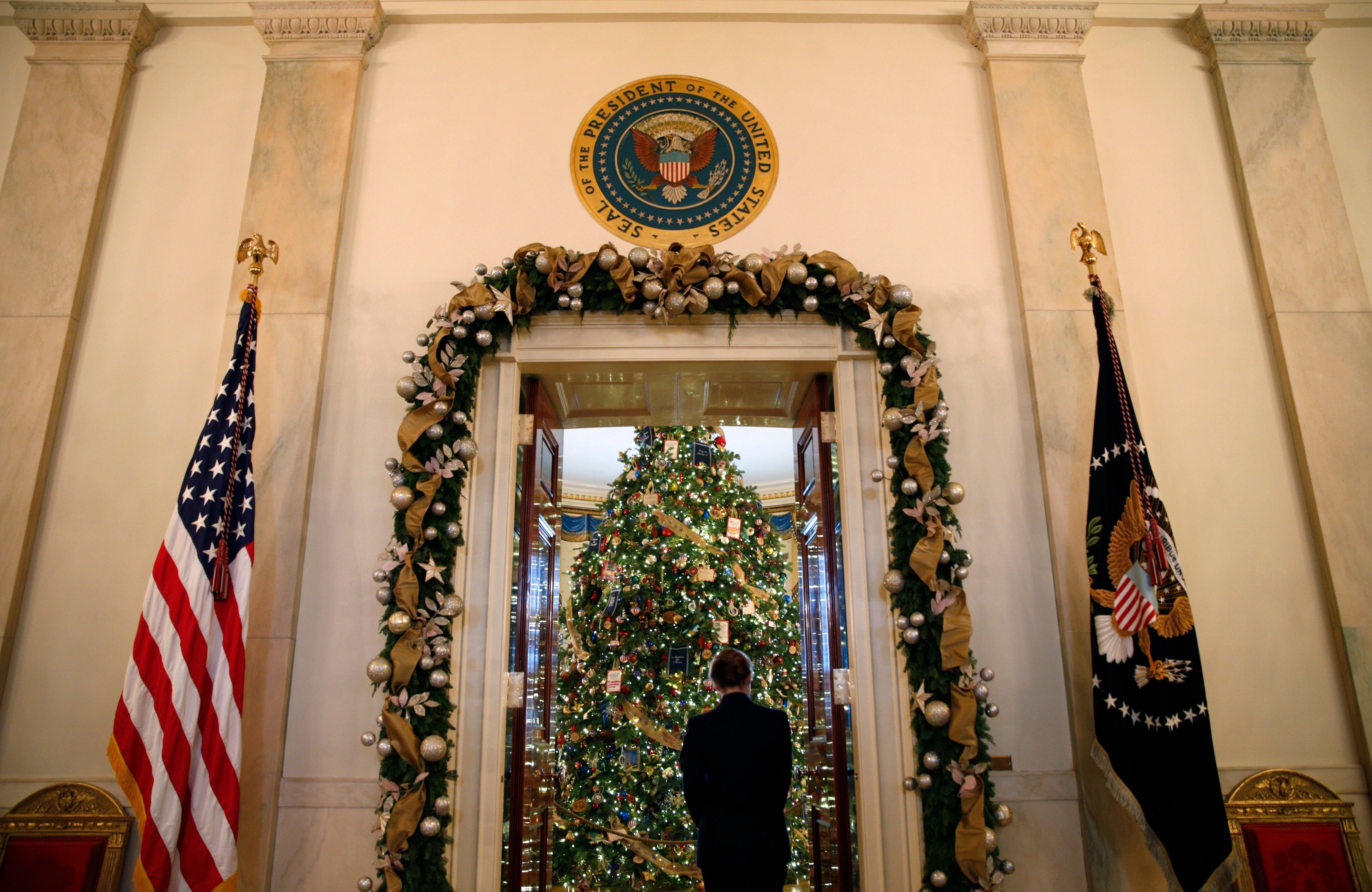 Der offizielle Weihnachtsbaum im Weißen Haus im Jahr 2014.
