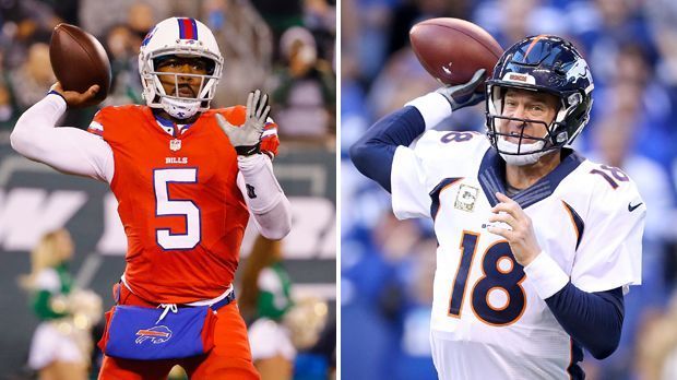 
                <strong>Bills-Broncos</strong><br>
                AFC Wild Card Round - Bufallo Bills vs. Denver Broncos: Die Bills würden aktuell am zehnten Spieltag in die Playoffs rutschen. Fünf Siege und vier Niederlagen reichen, um gegen die Broncos von Peyton Manning anzutreten. Denver schrammt mit sieben Siegen und zwei Niederlagen knapp an der Bye-Week vorbei.
              