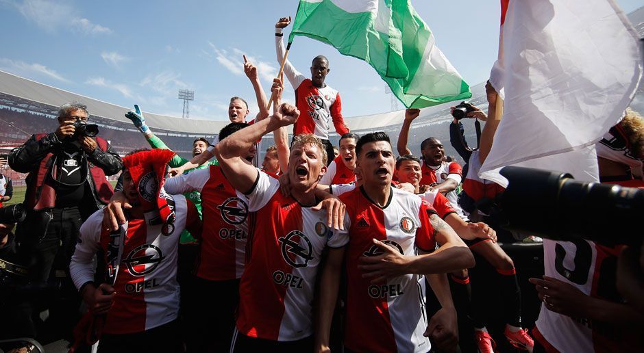 
                <strong>Niederlande: Feyenoord Rotterdam</strong><br>
                Feyenoord Rotterdam hat erstmals nach 18 Jahren wieder die niederländische Meisterschaft gewonnen. Am 34. und letzten Spieltag der Eredivisie gewann der Traditionsklub gegen Heracles Almelo mit 3:1. Es war der 15. Titel für Feyenoord. Held des Tages bei Feyenoord war Ex-Nationalspieler Dirk Kuyt, der einen Dreierpack erzielte.
              