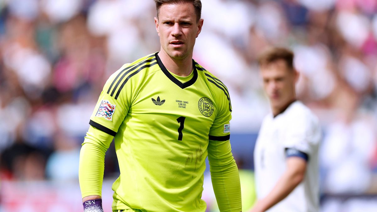 TER STEGEN Marc Andre Torwart Team Deutschland UEFA Nations League Finals Spiel um den 3.Platz Deutschland - Frankreich 0 : 2 am 08.06.2025 in Stuttgart *** TER STEGEN Marc Andre Goalkeeper Team Ge...
