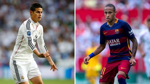 
                <strong>Rodriguez vs Neymar</strong><br>
                Rodriguez vs Neymar: Für James könnte der Ausfall von Karim Benzema eine Chance sein, sich einen Startplatz in Reals Elf zu sichern - allerdings soll der Kolumbianer ein schwieriges Verhältnis zu Coach Rafael Benitez haben. Barca-Star Neymar ist hingegen sein Platz auf der linken Seite sicher. Der Brasilianer schießt derzeit die wichtigen Tore für die Katalanen und holt auch in unserem Head-to-Head den entscheidenden Punkt: Barca gewinnt mit 6:5.
              