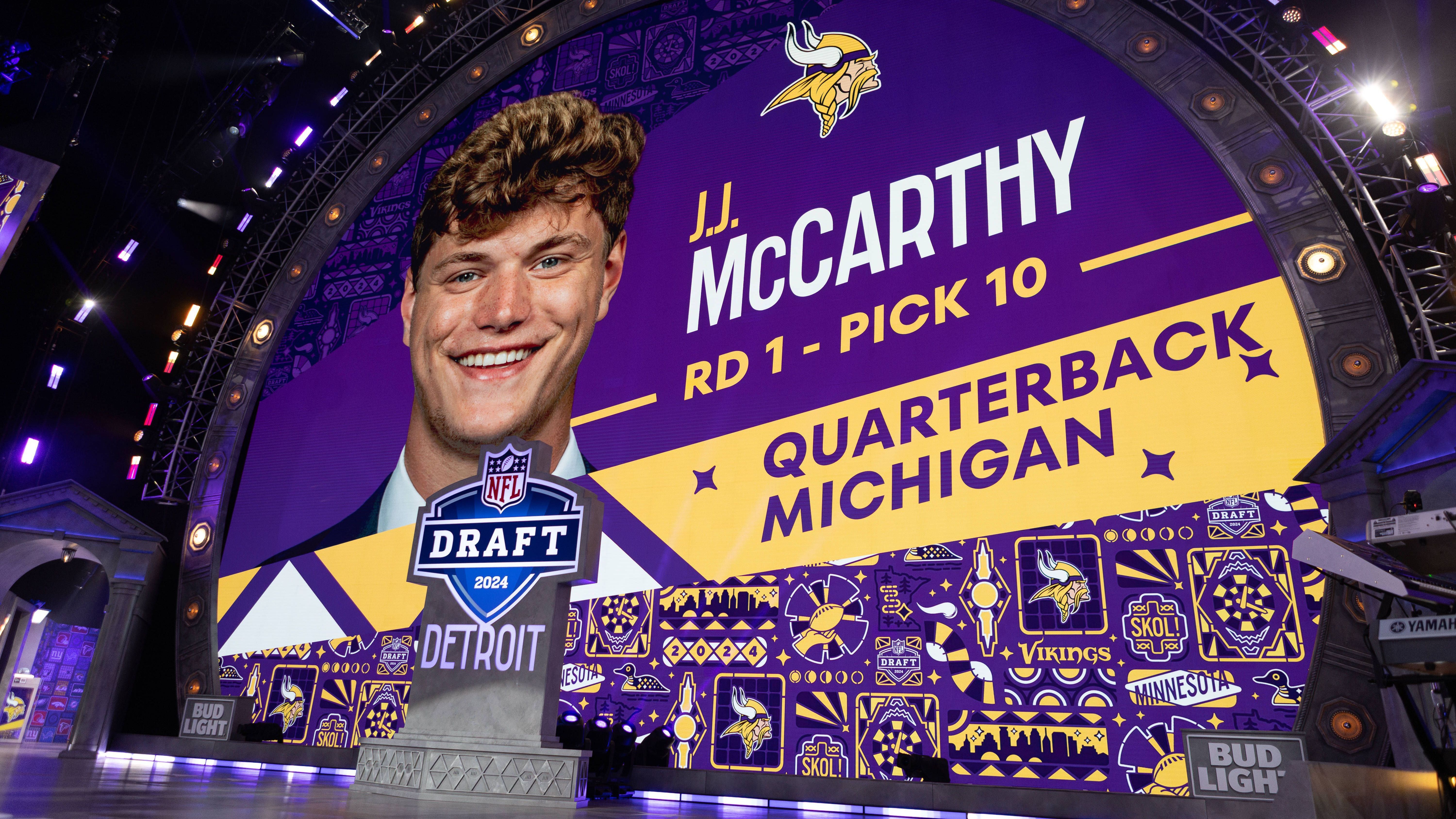 <strong>Minnesota Vikings: 2024, 10. Pick</strong><br>- Spieler: J.J. McCarthy