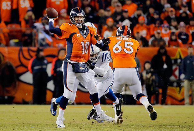 
                <strong>Indianapolis Colts vs. Denver Broncos</strong><br>
                Und was macht Manning? Nicht viel. Nur 26 seiner 46 Pässe kommen an den Mann, 10 First Downs erzielen seine Anspiele in der ganzen Partie. Zu wenig.
              