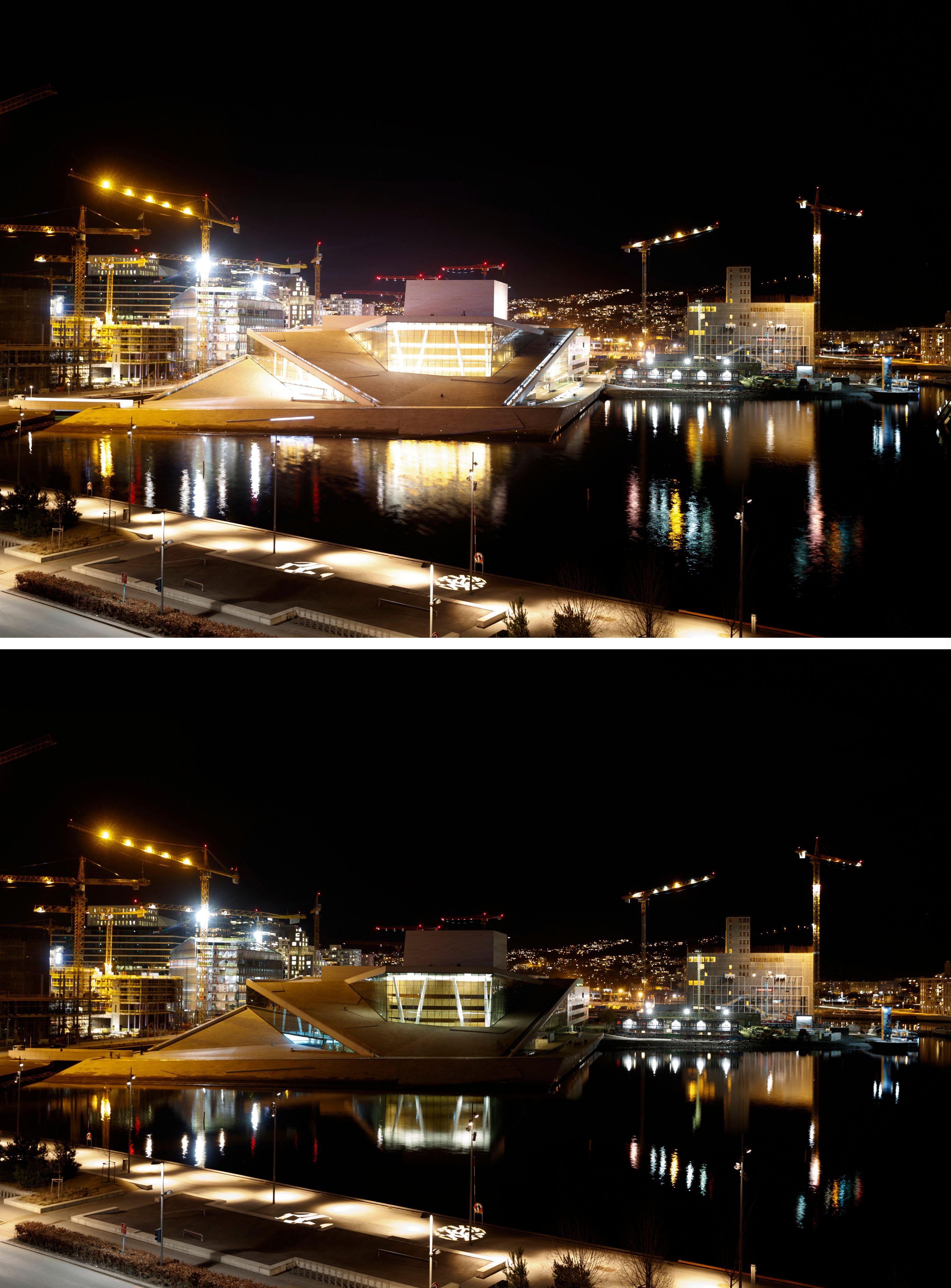 In Oslo werden anlässlich der Earth Hour die Lichter an der Osloer Oper für eine Stunde lang ausgeschalten.