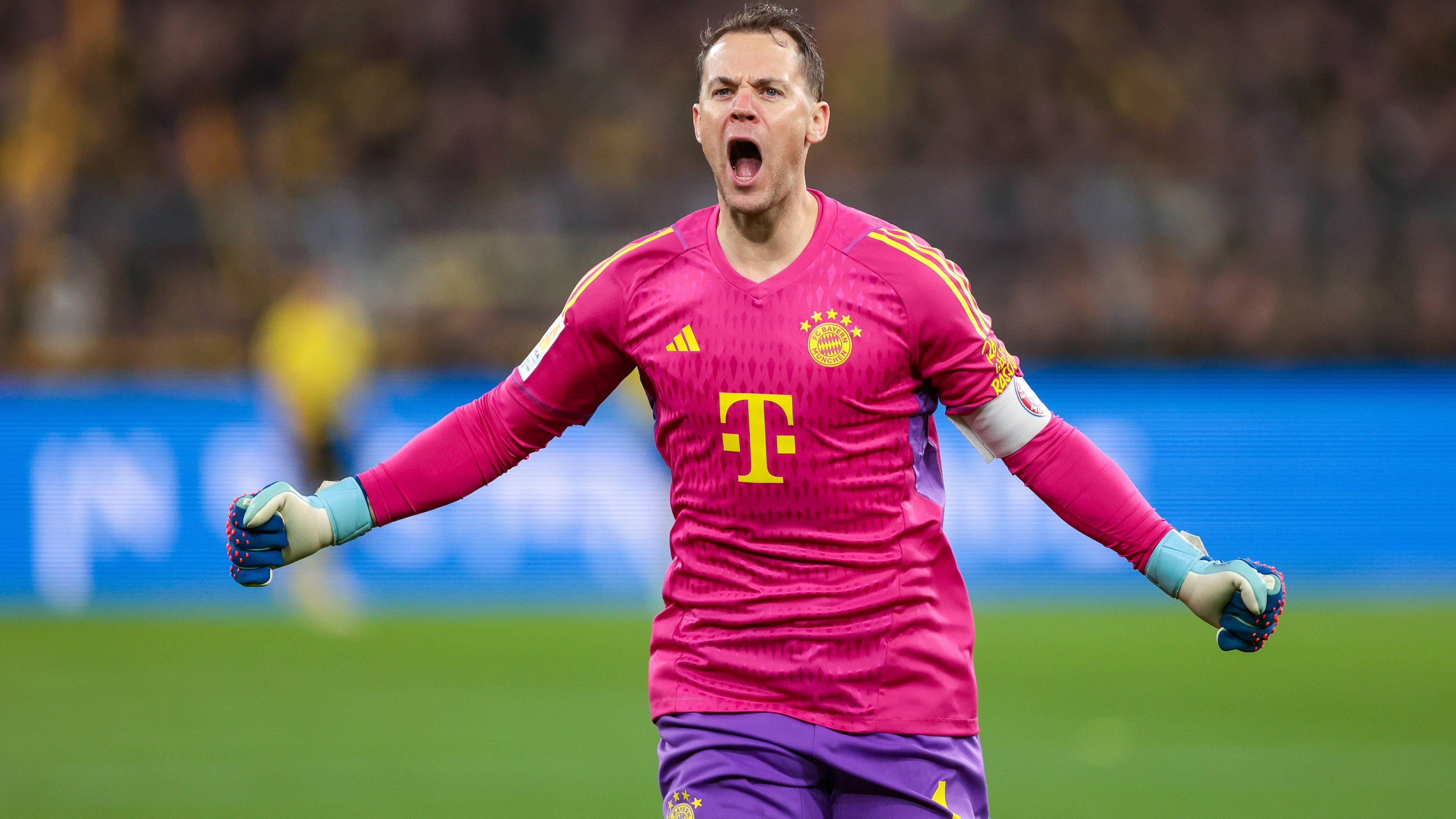 <strong>Manuel Neuer<br></strong>In der ersten Hälfte beschäftigungslos, weil die zaghaften Dortmunder Angriffe von seinen Verteidigern geblockt werden. Wird in der 56. Minute von Marco Reus geweckt und ist sofort zu Stelle – starke Parade. <em><strong>ran</strong></em><strong>-Note: 2</strong>