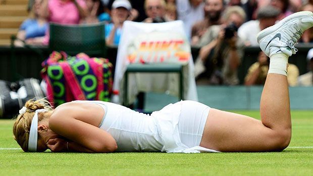 
                <strong>Der größte Erfolg ihrer Karriere</strong><br>
                Nach dem verwandelten Matchball brechen die Emotionen aus Sabine Lisicki heraus
              