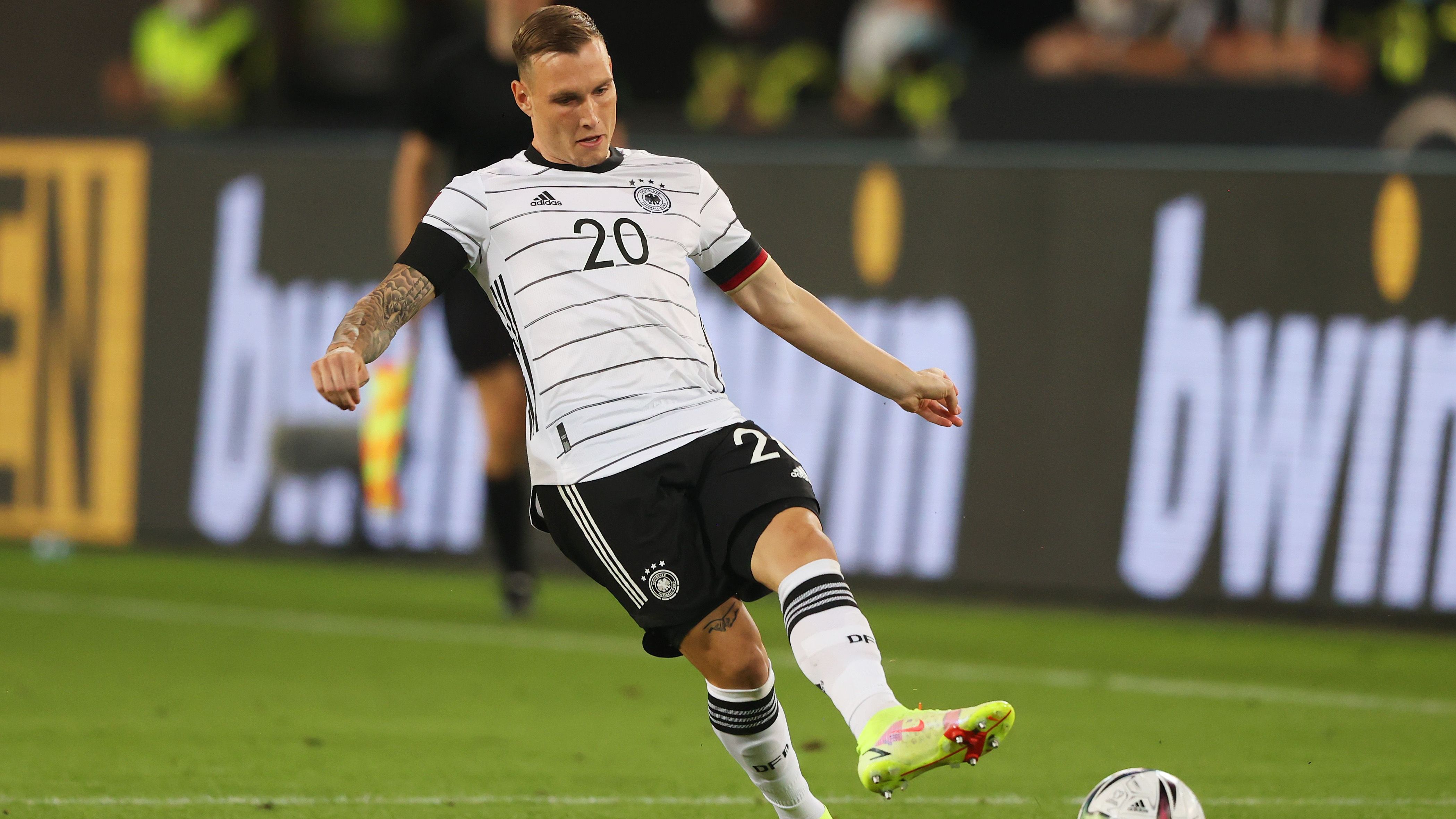 <strong>David Raum</strong><br>Bundesliga-Einsätze vor dem DFB-Debüt: 3<br>DFB-Debüt am: 5. September 2021<br>Verein: 1899 Hoffenheim