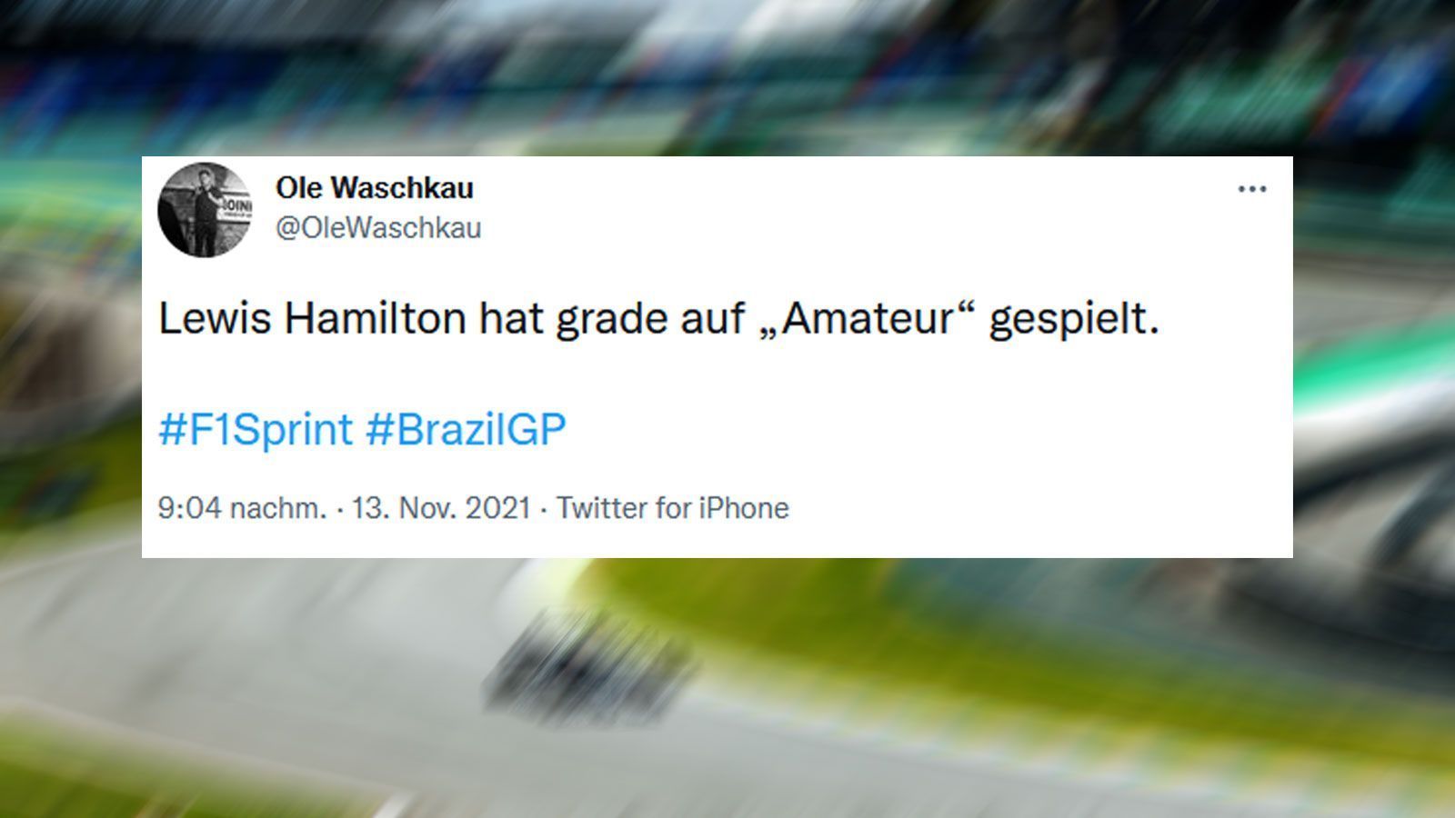 
                <strong>Alles nur Amateure?</strong><br>
                Mancher User fühlt sich an seine eigenen Anfänge beim Zocken der F1-Games erinnert. Am Ende wird Hamilton beim Sieg seines Teamkollegen Valtteri Bottas tatsächlich Fünfter. Keine Punkte, aber mehr als Schadensbegrenzung.
              