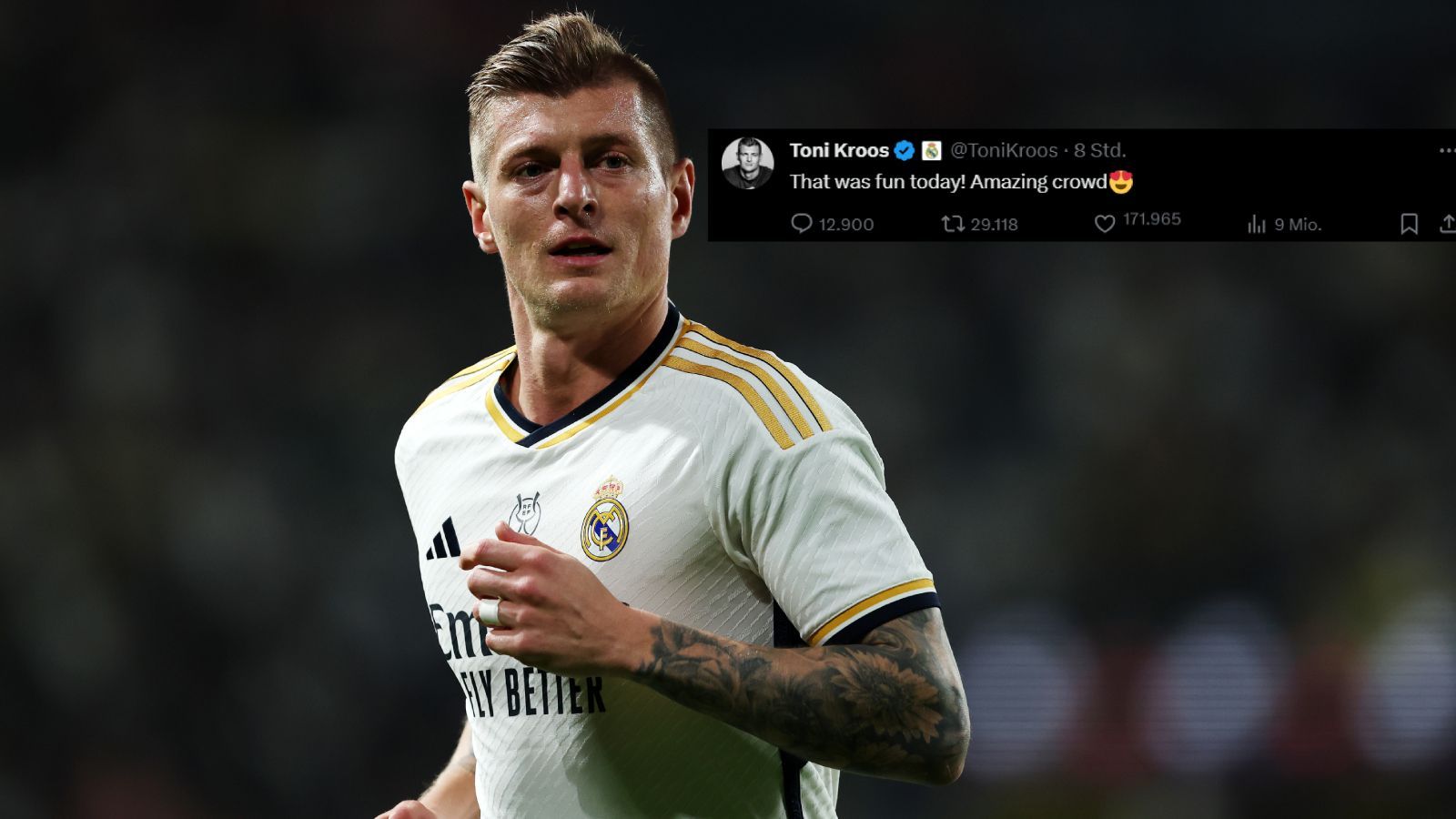 <strong>Kroos legt sich mit Saudi-Fans an</strong><br>Kroos galt schon immer als Kritiker der Saudi League und aller Spieler, die dorthin wechselten. Zum Wechsel des U21-Nationalspielers Gabri Veiga schrieb er nur "Pathetic", also zu deutsch "jämmerlich". Nun legte er nach und kommentierte die Buhrufe auf "X" süffisant. "Das hat richtig Spaß gemacht", schrieb er. "Was für ein tolles Publikum."