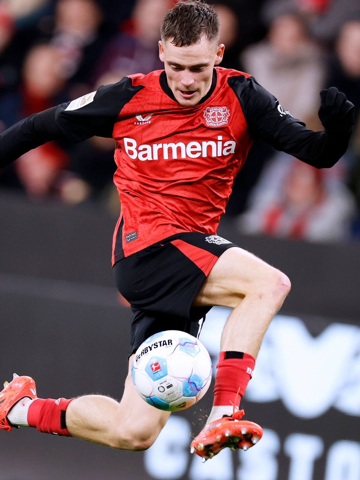 WIRTZ Florian Team Bayer 04 Leverkusen DFL Fussball Bundesliga Saison 2024 - 2025 BL Spiel Bayer 04 Leverkusen - SC Freiburg 5 : 1 am 21.12. 2024 in Leverkusen DFL REGULATIONS PROHIBIT ANY USE OF P...