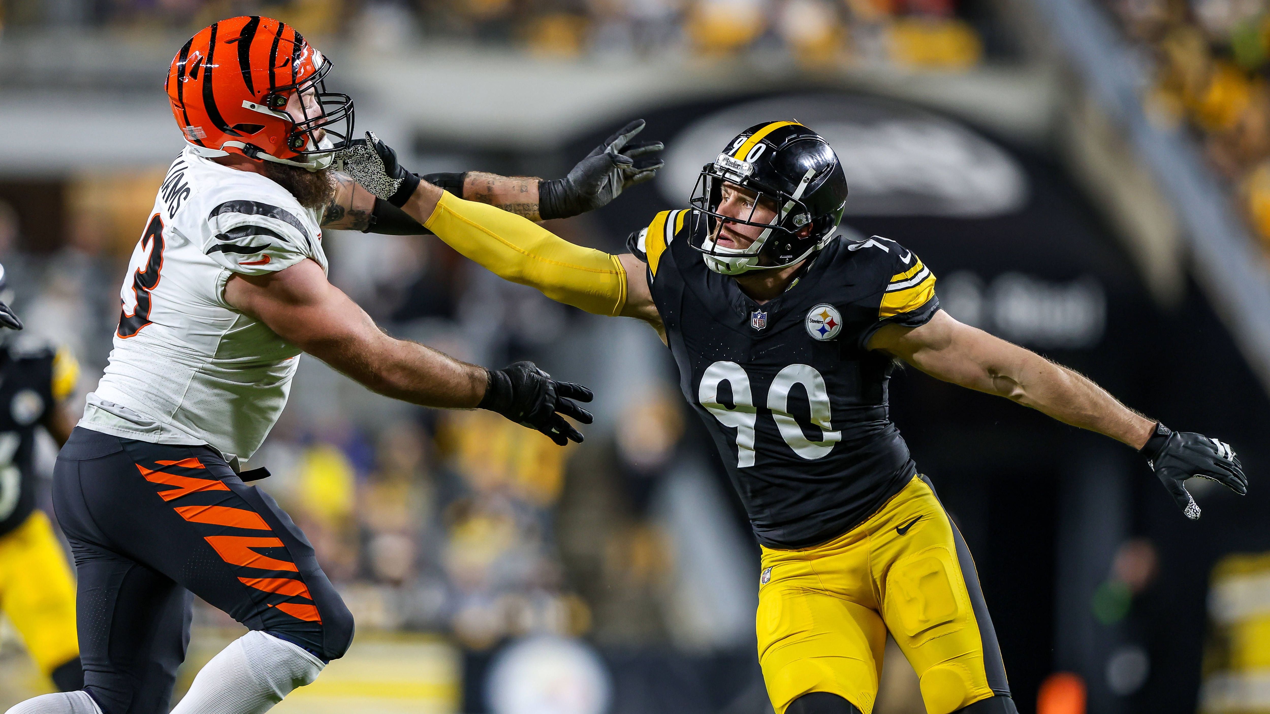 <strong>Pittsburgh Steelers</strong><br>- T.J. Watt, Linebacker, Jahresgehalt: 28,003 Mio. Dollar<br>- Minkah Fitzpatrick, Safety, Jahresgehalt: 18,403 Mio. Dollar<br>- Alex Highsmith, Linebacker, Jahresgehalt: 17 Mio. Dollar<br>- Cameron Heyward, Defensive Tackle, Jahresgehalt: 14,5 Mio. Dollar<br>- Patrick Queen, Linebacker, Jahresgehalt: 13,667 Mio. Dollar