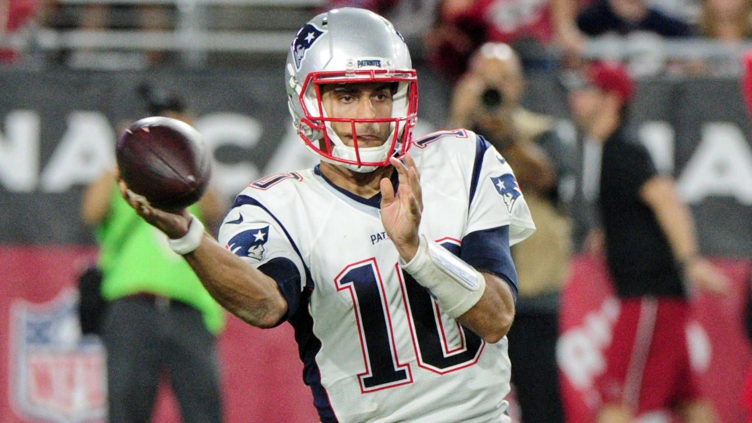 <strong>Platz 6: Jimmy Garoppolo (damals New England Patriots)</strong><br>Erster NFL-Start: Week 1, 2016 @ Arizona Cardinals<br>Statistiken: 24/33, 264 Yards, 1 TD, 0 INT<br>QBR: 106,1