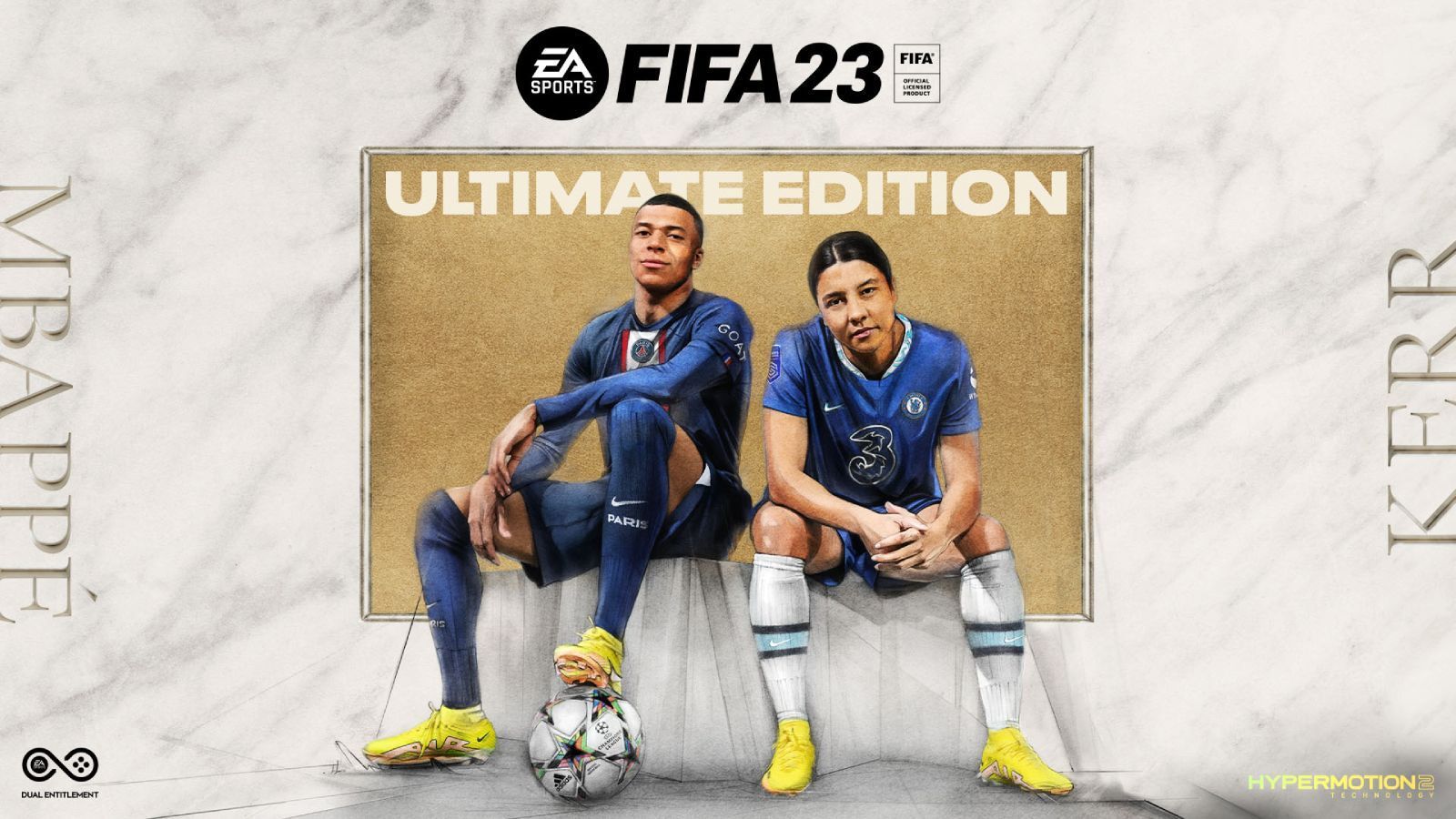 
                <strong>FIFA 23</strong><br>
                Die ersten News zu FIFA 23 werden offiziell. Und der letzte Teil der Serie startet mit einer echten Neuheit. Die Australierin Sam Kerr (re.) ziert neben Kylian Mbappé (li.) das Cover von FIFA 23 in der "ULTIMATE EDITION". Es ist das erste Mal, dass eine Frau weltweit mit auf dem Cover sein wird!
              